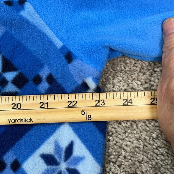 Lands End Heritage Pullover Womens L 14-16 Blue Long Sleeve Fleece Snap Neck NEW - Picture 10 of 12